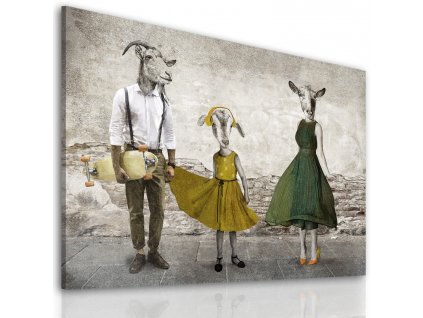 Obraz na plátně GOAT FAMILY - B různé rozměry Ludesign