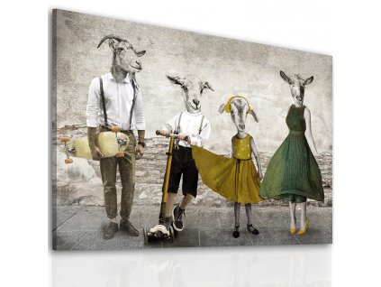 Obraz na plátně GOAT FAMILY - C různé rozměry Ludesign