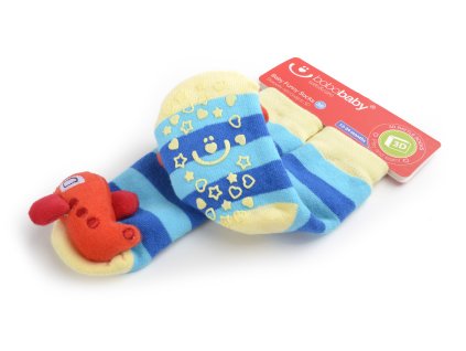 Kojenecké protiskluzové ponožky s chrastítkem 12-24 měsíců, LETADÝLKO, Bobobaby