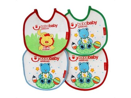 Kojenecký froté bryndáček set 4 kusů zvířátka 19x19 cm Bobobaby