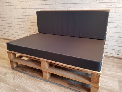 Paletové sezení - sedák 120x80 cm, opěrka 120x40 cm, barva tmavě šedá, výplň molitan Mybesthome