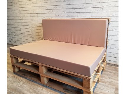 Paletové sezení - sedák 120x80 cm, opěrka 120x40 cm, barva béžová, výplň molitan Mybesthome