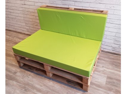 Paletové sezení - sedák 120x80 cm, opěrka 120x40 cm, barva limonka, výplň molitan Mybesthome