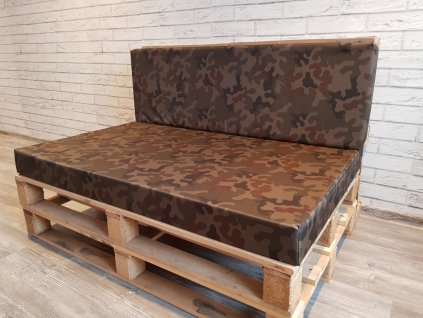 Paletové sezení - sedák 120x80 cm, opěrka 120x40 cm, barva khaki, výplň molitan Mybesthome