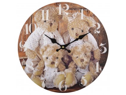 Nástěnné hodiny BEAR FAMILY Ø 34 cm Mybesthome