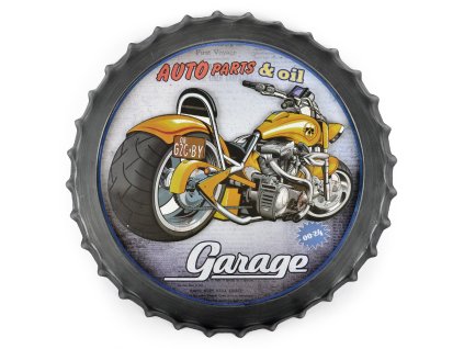 Plechový obraz GARAGE Ø 50x4 cm MyBestHome