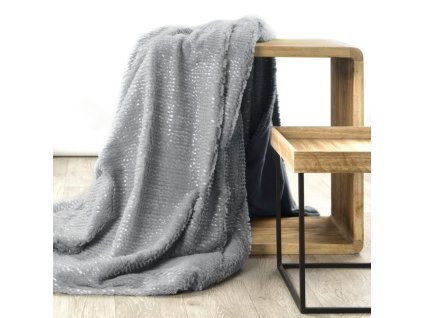 Přehoz na křeslo - mikrovláknový pléd SEIKO šedá 70x160 cm Mybesthome