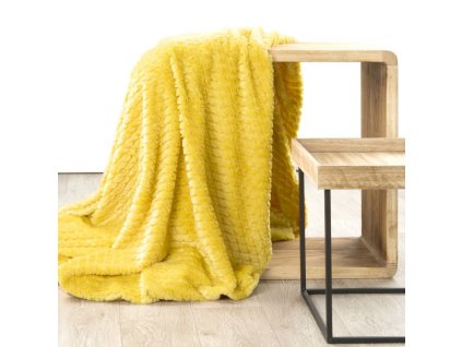 Přehoz na křeslo MYKYTA mustard/hořčicová 70x160 cm Mybesthome