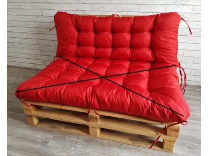 Paletové prošívané sezení - opěrka 120x40 cm, barva červená, Mybesthome