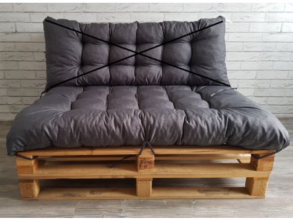 Paletové prošívané sezení - sedák 120x80 cm, barva antracit, Mybesthome80 120 40 antracyt 1