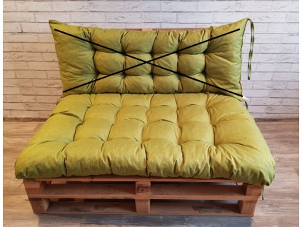 Paletové prošívané sezení - sedák 120x80 cm, barva olivka, Mybesthome