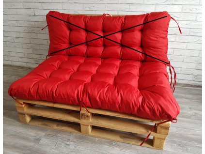 Paletové prošívané sezení - sedák 120x80 cm, barva červená, Mybesthome