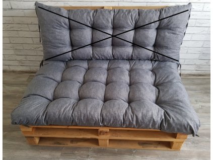Paletové prošívané sezení - sedák 120x80 cm, barva šedá, Mybesthome