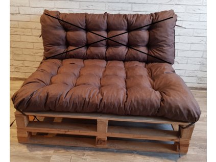 Paletové prošívané sezení - sedák 120x80 cm, barva hnědá, Mybesthome