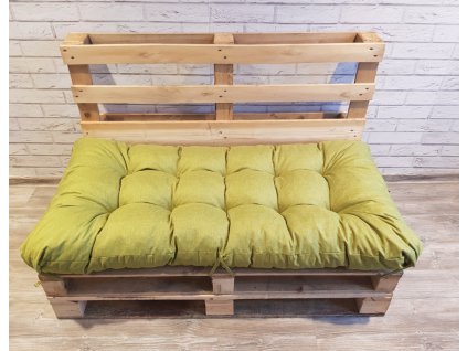 Paletové prošívané sezení - sedák 120x60 cm - 120x50 cm, barva olivová, Mybesthome