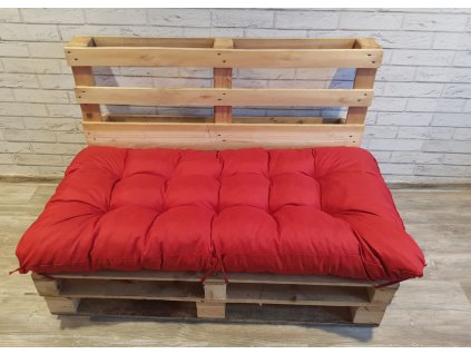 Paletové prošívané sezení - sedák 120x60 cm - 120x50 cm, barva červená, Mybesthome