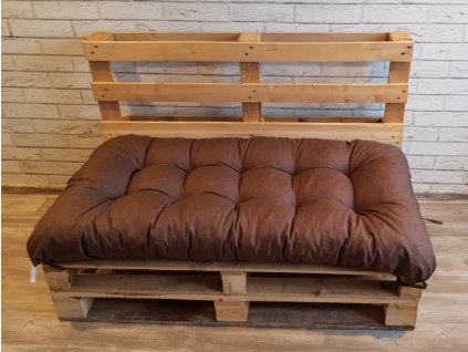 Paletové prošívané sezení - sedák 120x60 cm - 120x50 cm, barva hnědá, Mybesthome