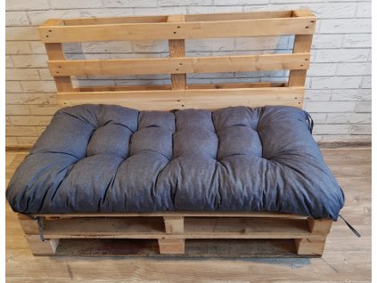 Paletové prošívané sezení - sedák 120x60 cm - 120x50 cm, barva modrá, Mybesthome