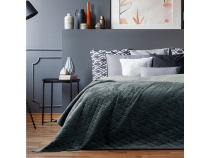 Přehoz na postel LEILA 220x240 cm grafitová/stříbrná Mybesthome