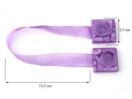 Dekorační ozdobná spona na závěsy s magnetem SAMY fialová, 3,5x3,5 cm Mybesthome - cena je za 2 kusy v balení