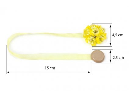 Dekorační ozdobná spona na závěsy s magnetem MARTINA, žlutá, Ø 4,5 cm Mybesthome cena za 2 ks v balení