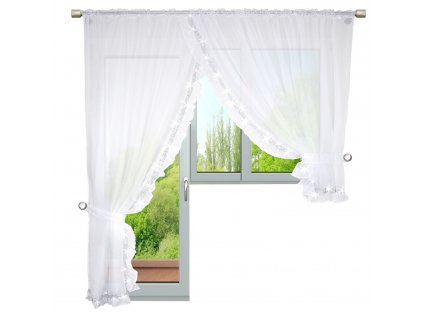 Dekorační balkonová záclona se zirkony ODETTE LE bílá 400x250 cm MyBestHome