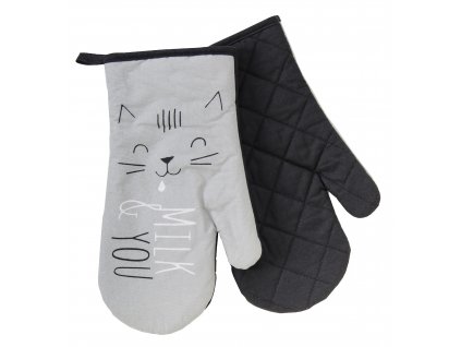 Kuchyňské bavlněné rukavice - chňapky MEOW, motiv C, 100% bavlna 19x30 cm Essex