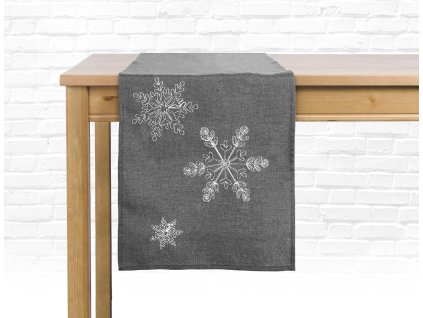 Ubrus - běhoun na stůl SNOW MIST 40x140 cm, tmavě šedá, ESSEX
