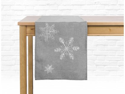 Ubrus - běhoun na stůl SNOW MIST 40x140 cm, světle šedá, ESSEX