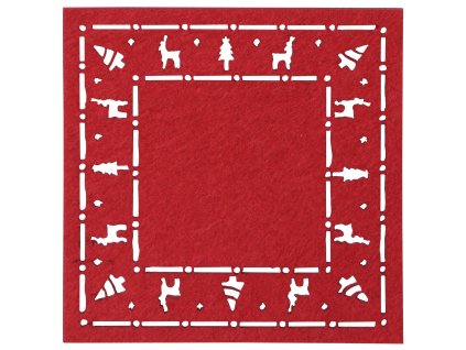 Podložka - podtácek pod hrnek NUOVO I. červená SET 4 ks 10x10 cm Mybesthome