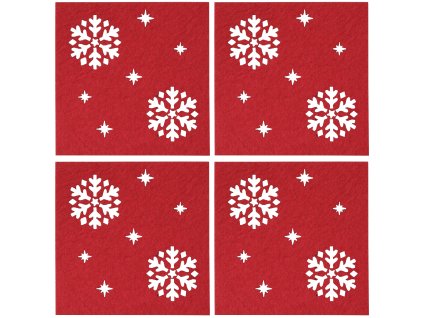 Podložka - podtácek pod hrnek NUOVO IV. červená SET 4 ks 10x10 cm Mybesthome
