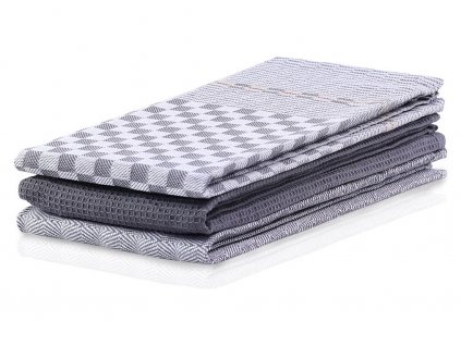 SET 3 kusů utěrka WANDA šedá, 100% bavlna 50x70 cm MyBestHome