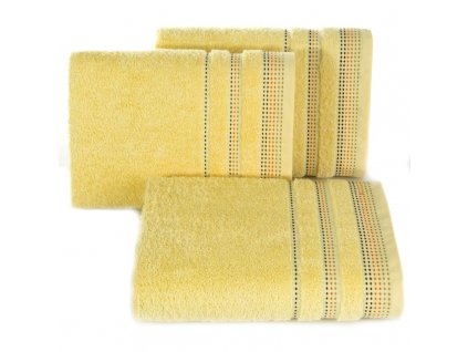 Bavlněný froté ručník s proužky SILVIA 50x90 cm, žlutá, 500 gr Mybesthome