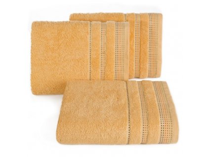 Bavlněný froté ručník s proužky SILVIA 50x90 cm, broskvová, 500 gr Mybesthome