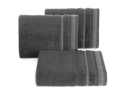 Bavlněný froté ručník s proužky SILVIA 50x90 cm, tmavě šedá, 500 gr Mybesthome
