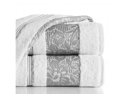 Bavlněný froté ručník s bordurou VIKI 50x90 cm, bílá, 500 gr Mybesthome