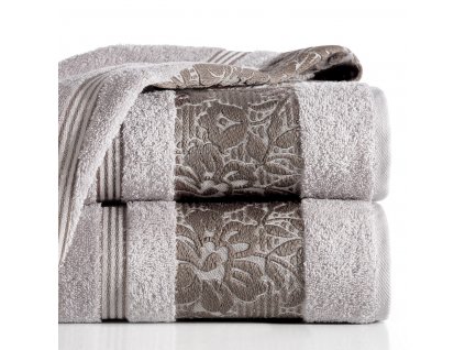 Bavlněný froté ručník s bordurou VIKI 50x90 cm, lila, 500 gr Mybesthome