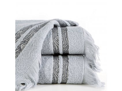 Bavlněný froté ručník s aplikací INKA 50x90 cm, stříbrná, 485 gr Mybesthome