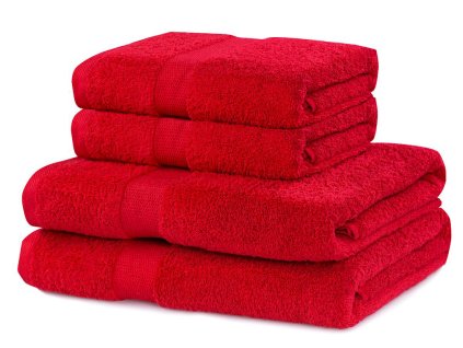 Set 100% bavlna CECIL 2x ručník 50x100 cm a 2x osuška 70x140 cm, červená, 525 gr, Mybesthome