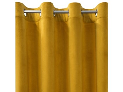 Dekorační velvet závěs AMARO 140x250 cm, mustard/hořčicová, MyBestHome
