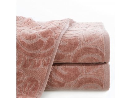 Bavlněný froté ručník se vzorem LIVIA 50x90 cm, růžová, 390 gr Mybesthome