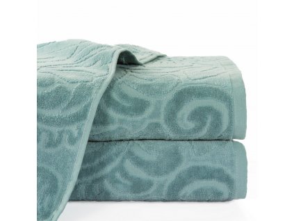 Bavlněný froté ručník se vzorem LIVIA 50x90 cm, mátová, 390 gr Mybesthome