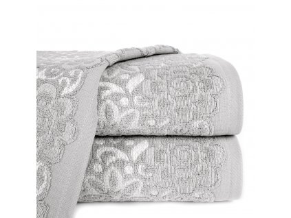 Bavlněný froté ručník se vzorem SAM 50x90 cm, šedá/bílá, 500 gr Mybesthome