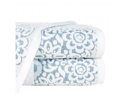 Bavlněný froté ručník se vzorem SAM 50x90 cm, bílá/modrá, 500 gr Mybesthome
