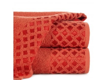 Bavlněný froté ručník s bordurou DAVOS 50x90 cm, cihlová, 460 gr Mybesthome