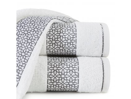 Bavlněný froté ručník s bordurou MELANY 50x90 cm, bílá, 500 gr Mybesthome
