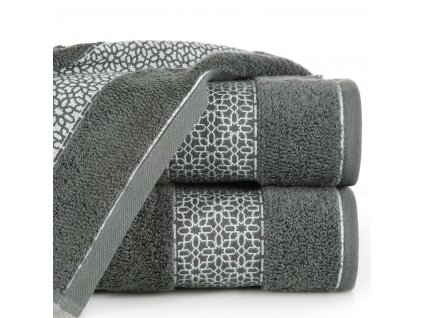Bavlněný froté ručník s bordurou MELANY 50x90 cm, šedá, 500 gr Mybesthome