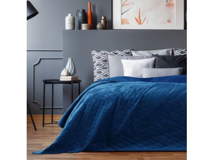 Přehoz na postel LEILA 220x240 cm tmavě modrá Mybesthome