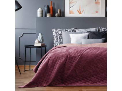 Přehoz na postel LEILA 220x240 cm vínová/starorůžová Mybesthome