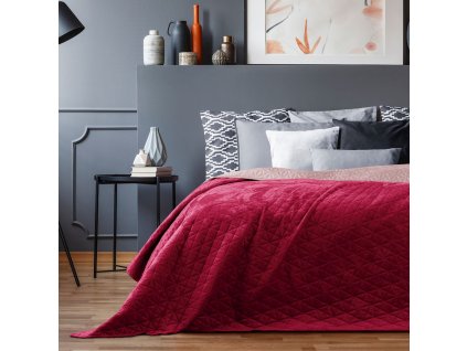 Přehoz na postel LEILA 220x240 cm rubínová/starorůžová Mybesthome